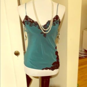 Sexy green camisole - silk